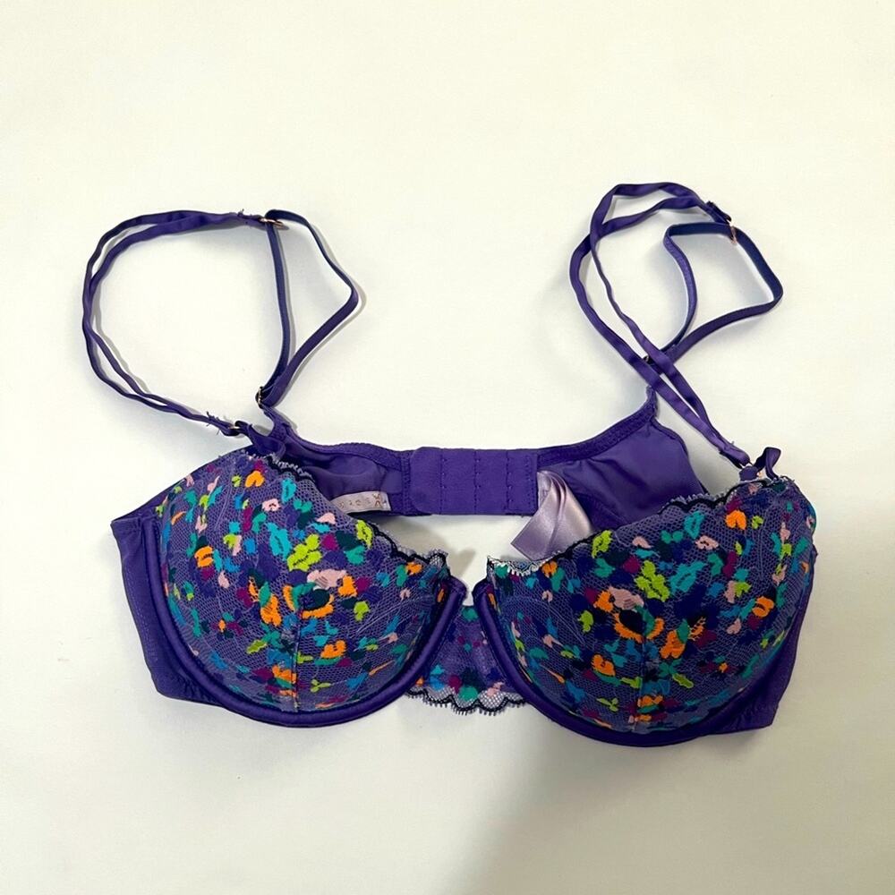 Savage x Fenty Steamy Floral Padded Lace Balconette Bra 32C